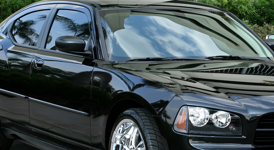 black car with proper window tint
